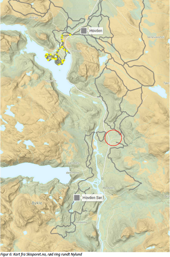 Kart over Hovden